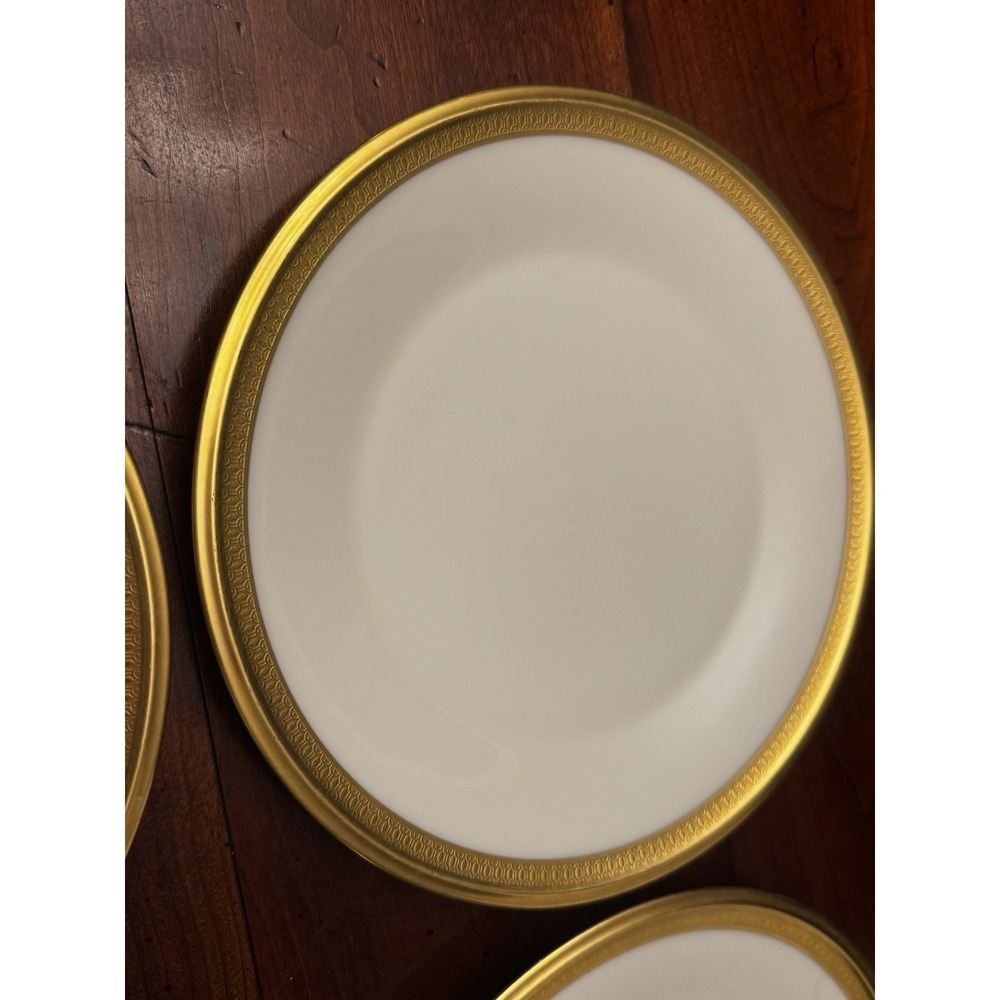 Set of 4 Lenox Aristocrat Salad Plate 8 1/8" Gold Rim - Picture 2 of 6
